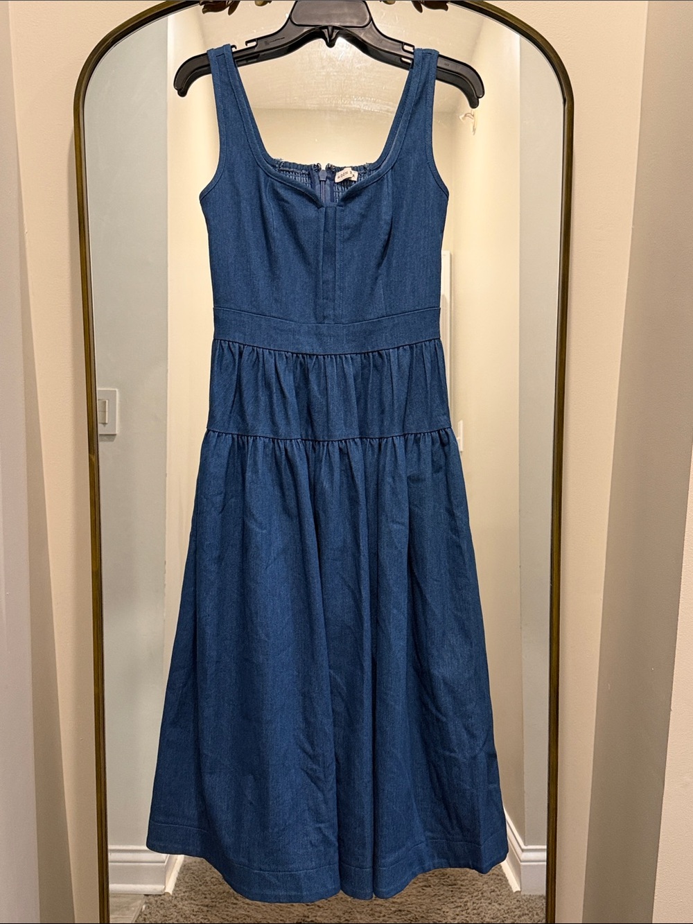 Moon River Denim Blue Maxi Dress